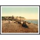 Beach And Casino Dieppe France, A New Print Of A Vintage Beach Scene